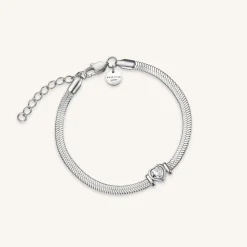 Rosefield Snake Heart Bracelet Silver Discount