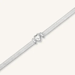 Rosefield Snake Heart Bracelet Silver Discount