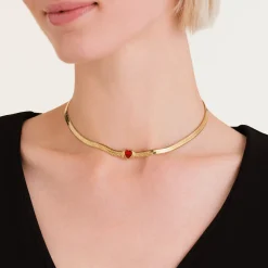 Rosefield Snake Heart Choker New