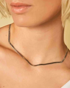 Rosefield Snake Necklace Silver Fashion