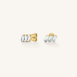 Rosefield Triple Baguette Studs Fashion