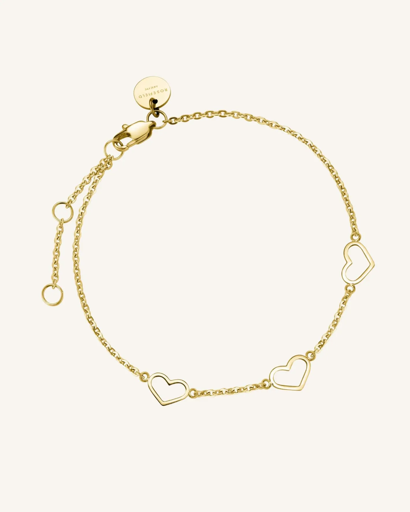 Rosefield Triple Heart Bracelet Gold Sale