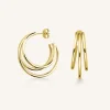 Rosefield Triple Hoop Gold New