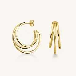 Rosefield Triple Hoop Gold New